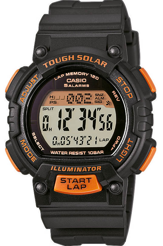 Sportig damklocka med behagligt armband i snygg design - Casio STL-S300H-1BEF - Digitalt - Blå Svart - Unisex - Harts - Härdat mineralglas