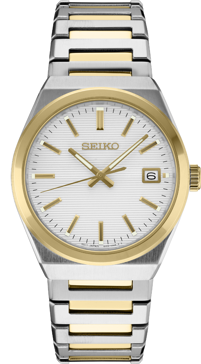 Seiko Classic Quartz SUR558P1 - Quartz - Guld Silver - Herrklocka - Rostfri stål - Safir