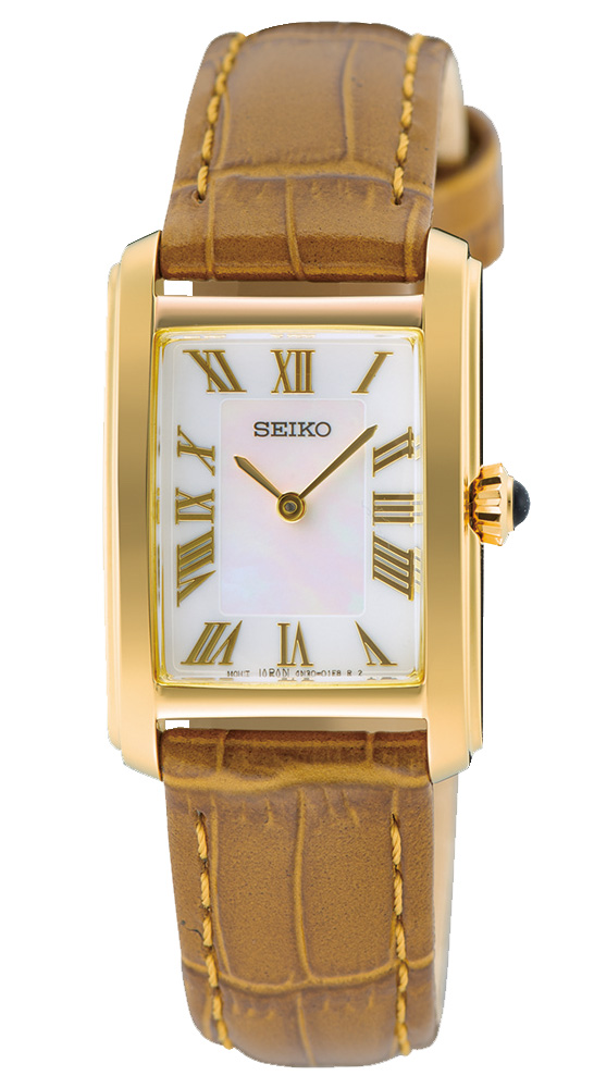 Seiko Classic Ladies SWR100P1 - Quartz - Guld - Damklocka - Läder - Härdat mineralglas