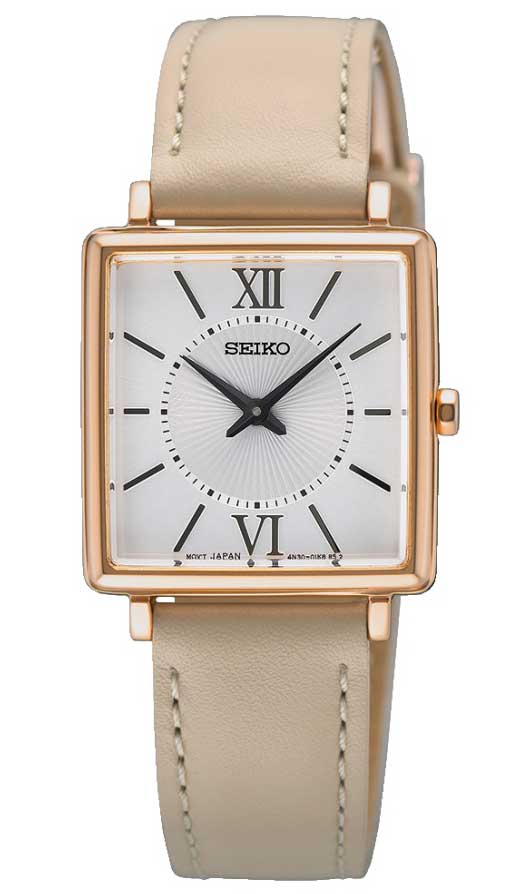 Seiko Ladies Classic SWR114P1 - Quartz - Rött guld - Damklocka - Läder - Härdat mineralglas