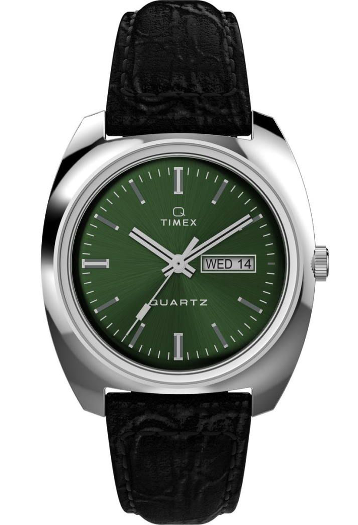 Timex Q Timex 1978 Day/Date TW2W44700 - Quartz - Silver - Unisex - Läder - Akryl
