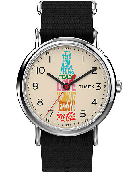Timex Weekender X Coca Cola TW2V29800 - Quartz - Silver - Herrklocka - Textil - Härdat mineralglas