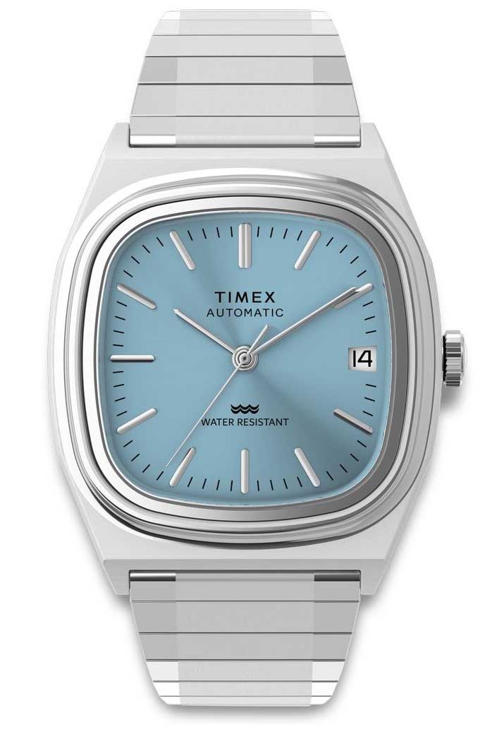 Timex E Line Automatic TW2Y66700 - Automatisk - Silver - Herrklocka - Stretch - Akryl