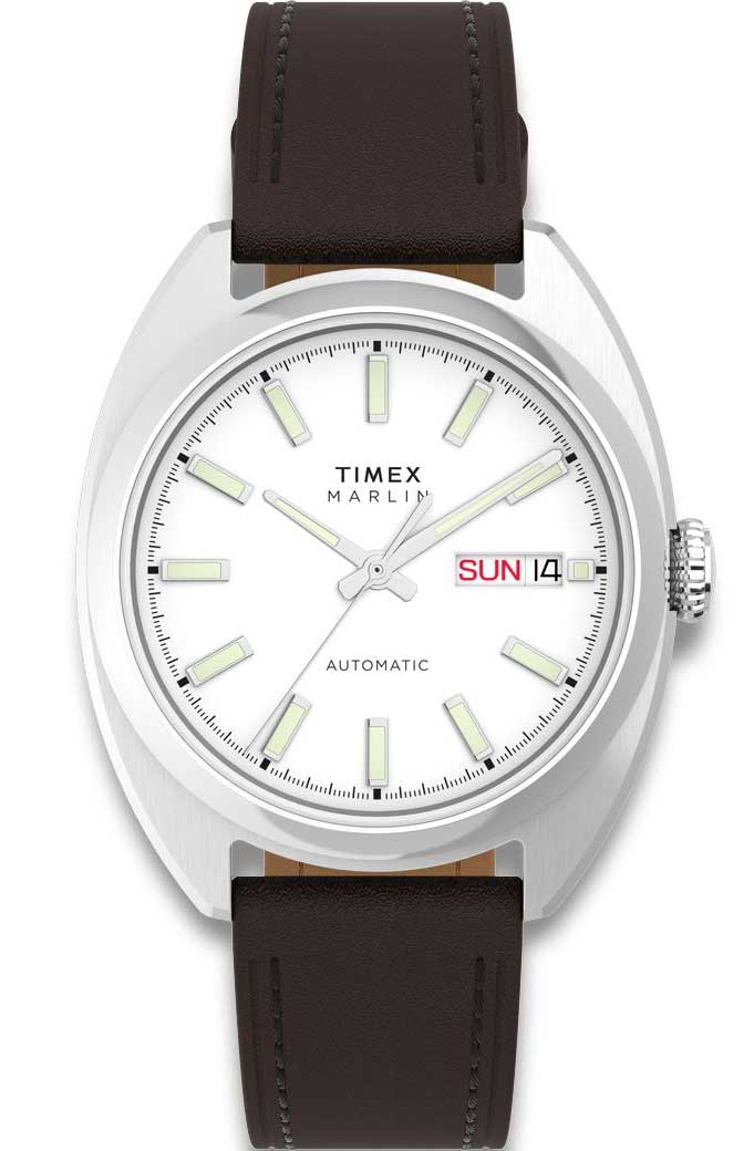 Timex Marlin Draper Automatic TW2Y65200 - Automatisk - Silver - Herrklocka - Läder - Härdat mineralglas