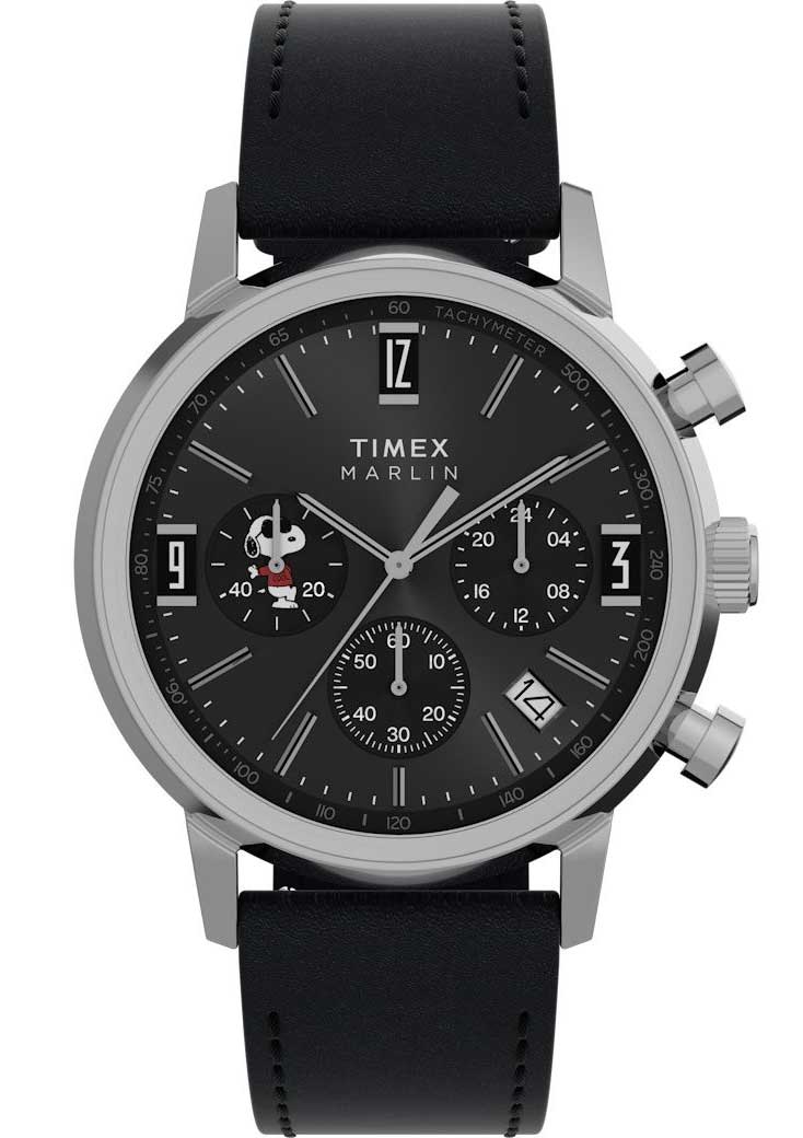 Timex X Peanuts Marlin TW2Y48500 - Quartz - Silver - Herrklocka - Läder - Akryl