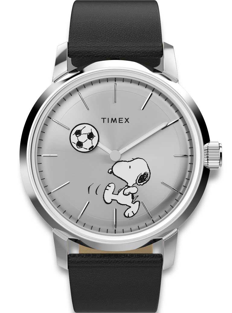 Timex X Peanuts Marlin Automatic TW2Y53800 - Automatisk - Silver - Herrklocka - Läder - Akryl