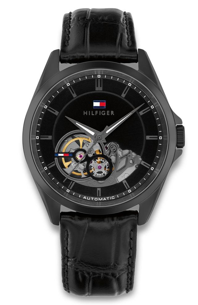 Tommy Hilfiger Baker Automatic 1710714 - Automatisk - Svart - Herrklocka - Läder - Härdat mineralglas