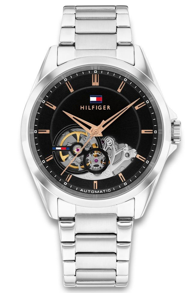 Tommy Hilfiger Baker Automatic 1710718 - Automatisk - Silver - Herrklocka - Rostfri stål - Härdat mineralglas