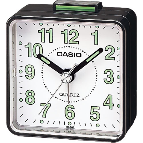 Casio | Svart analog väckarklocka i klassisk stil | TQ-140-1BEF - Quartz - Blå - - - Akryl