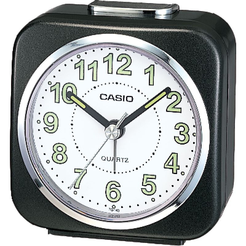 Casio | Neo-display analog väckarklocka med mikro-ljus i svart och vitt | TQ-143S-1EF - Quartz - Svart - - - Akryl