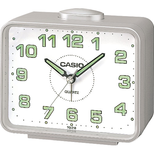 Casio | Silver väckarklocka med snooze och lysande analog display | TQ-218-8EF - - - - - Akryl