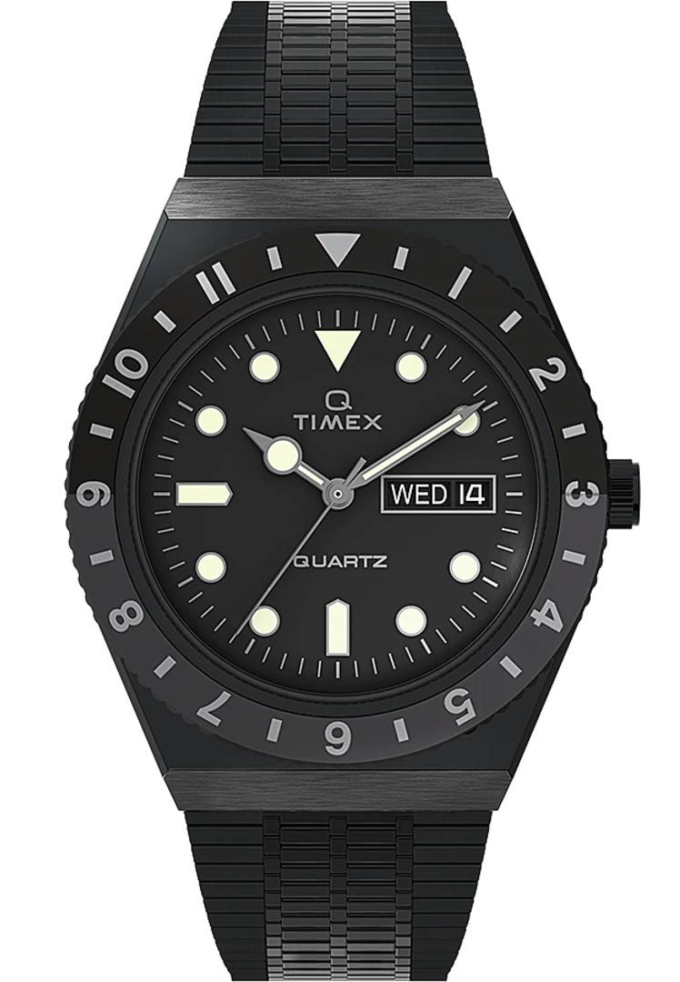Timex Q Reissue TW2U61600 - Quartz - Svart - Herrklocka - Stretch - Härdat mineralglas
