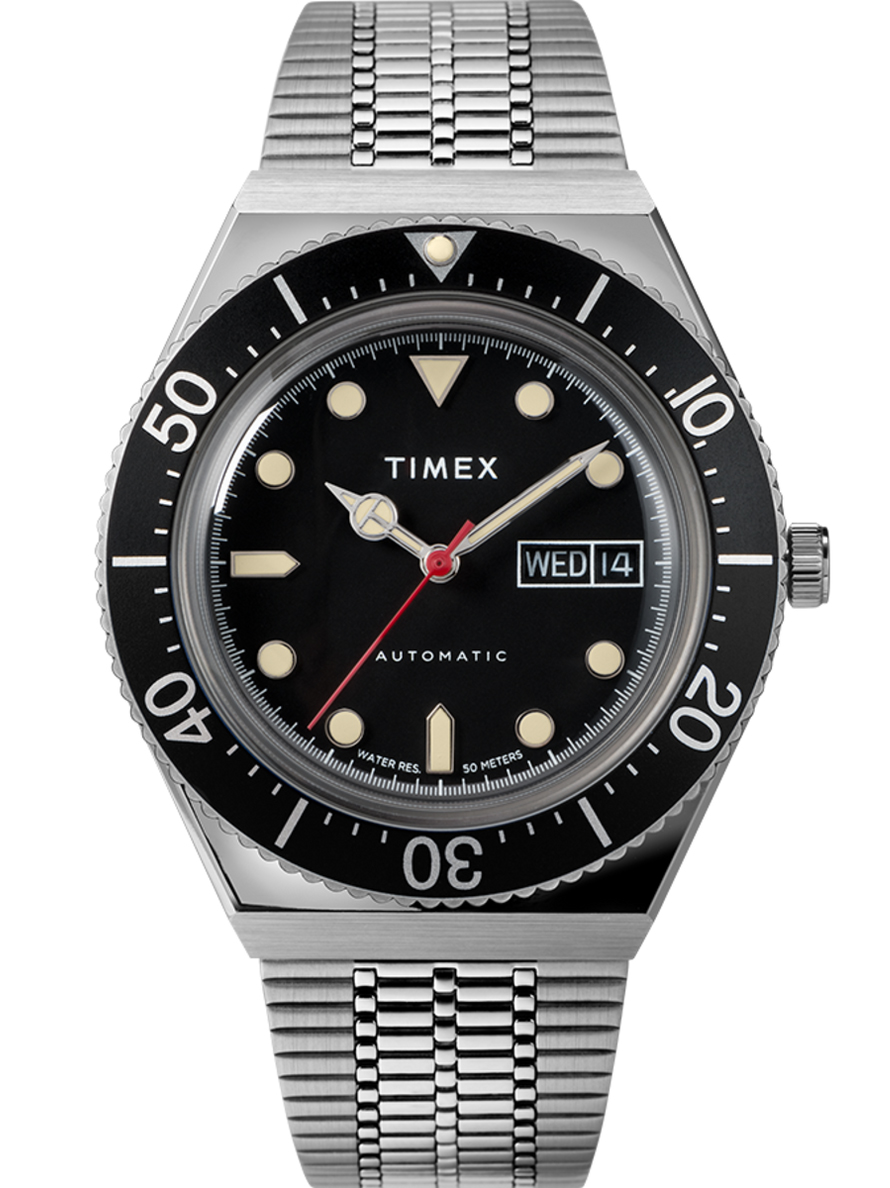 Timex M79 Automatic TW2U78300 - Automatisk - Silver - Herrklocka - Mesh - Akryl