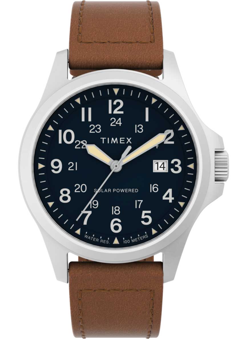 Timex Expedition Field Post Solar TW2V03600 - Quartz - Silver - Herrklocka - Läder - Safir