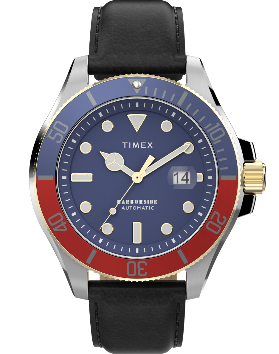 Timex Harborside Coast Automatic TW2V72200 - Quartz - Silver - Herrklocka - Läder - Härdat mineralglas