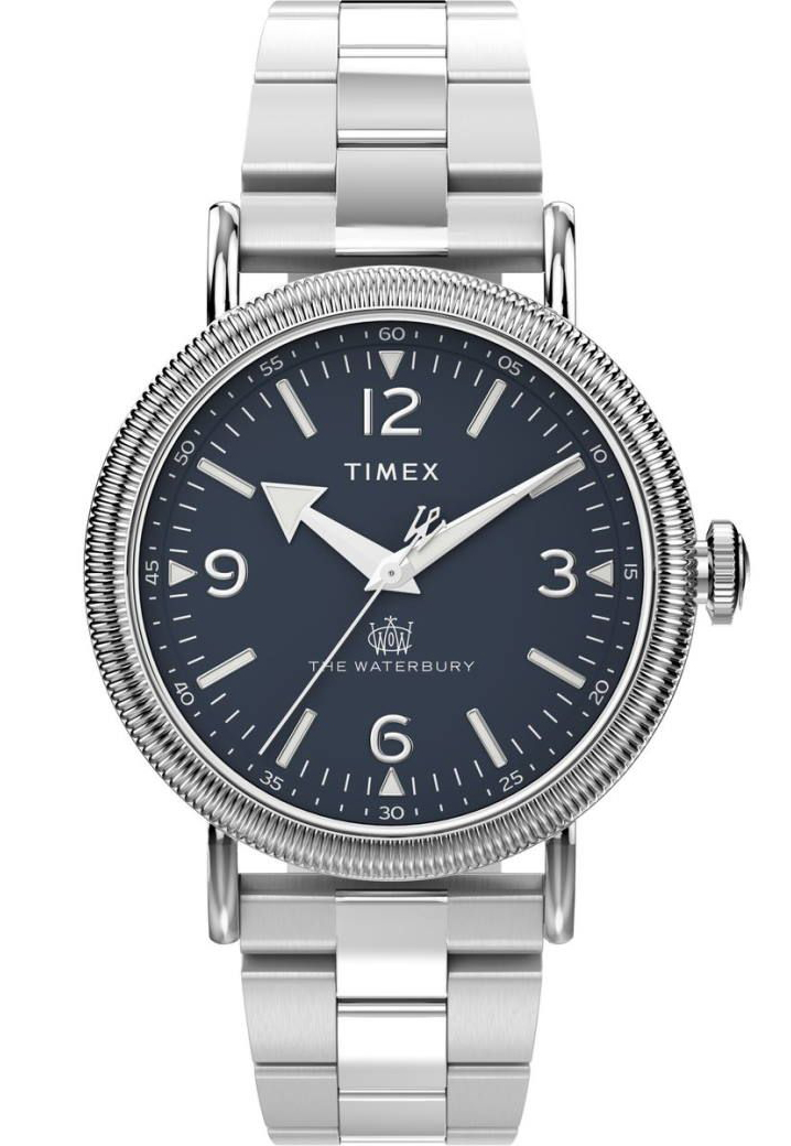 Timex Waterbury Coin Edge TW2W20500 - Quartz - Silver - Herrklocka - Rostfri stål - Härdat mineralglas