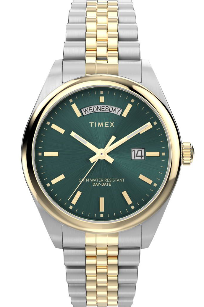 Timex Legay Day Date 36mm TW2W32100 - Quartz - Silver - Damklocka - Rostfri stål - Härdat mineralglas