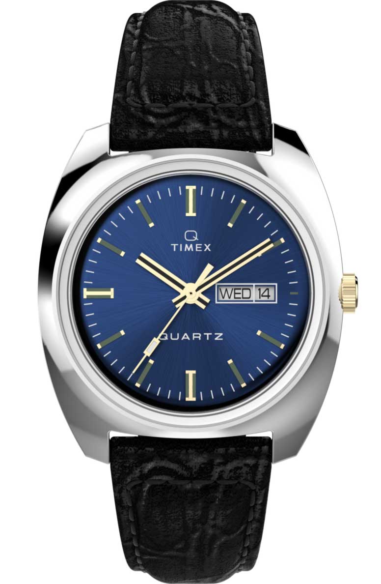 TIMEX Q Dress Day/Date TW2W44800 - Quartz - Silver - Unisex - Läder - Akryl