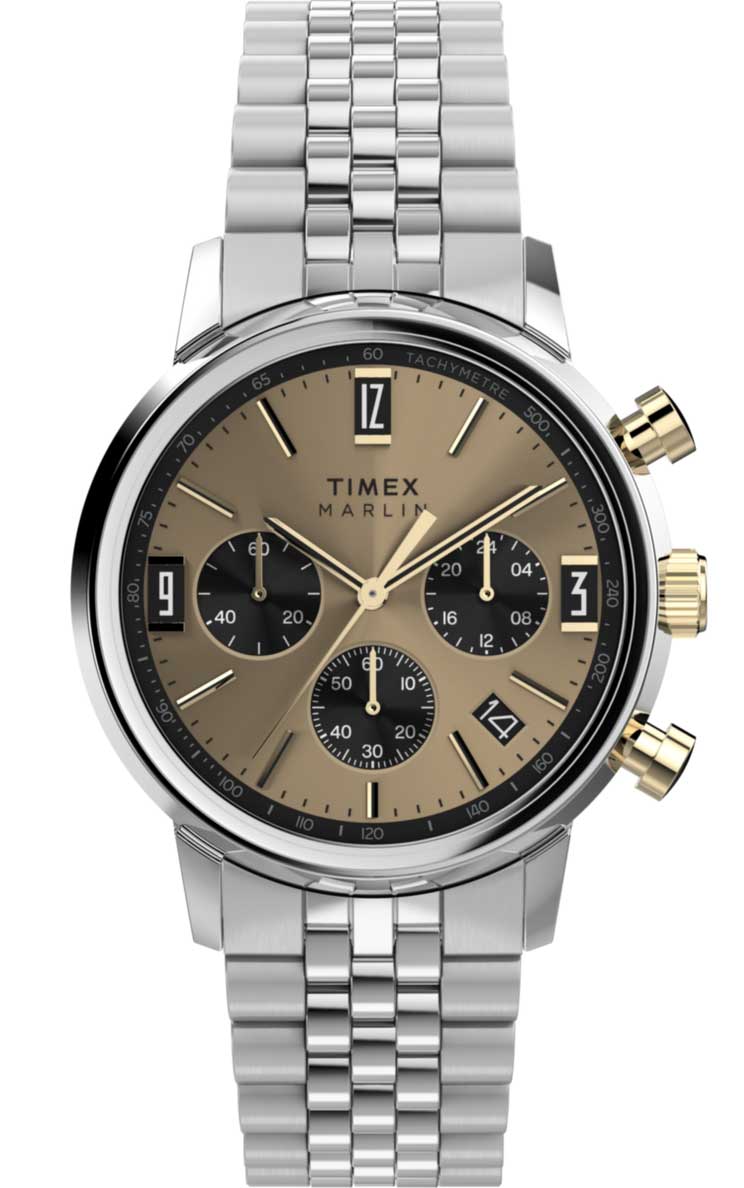 Timex Marlin Quartz Chronograph TW2W60100 - Quartz - Silver - Herrklocka - Rostfri stål - Akryl