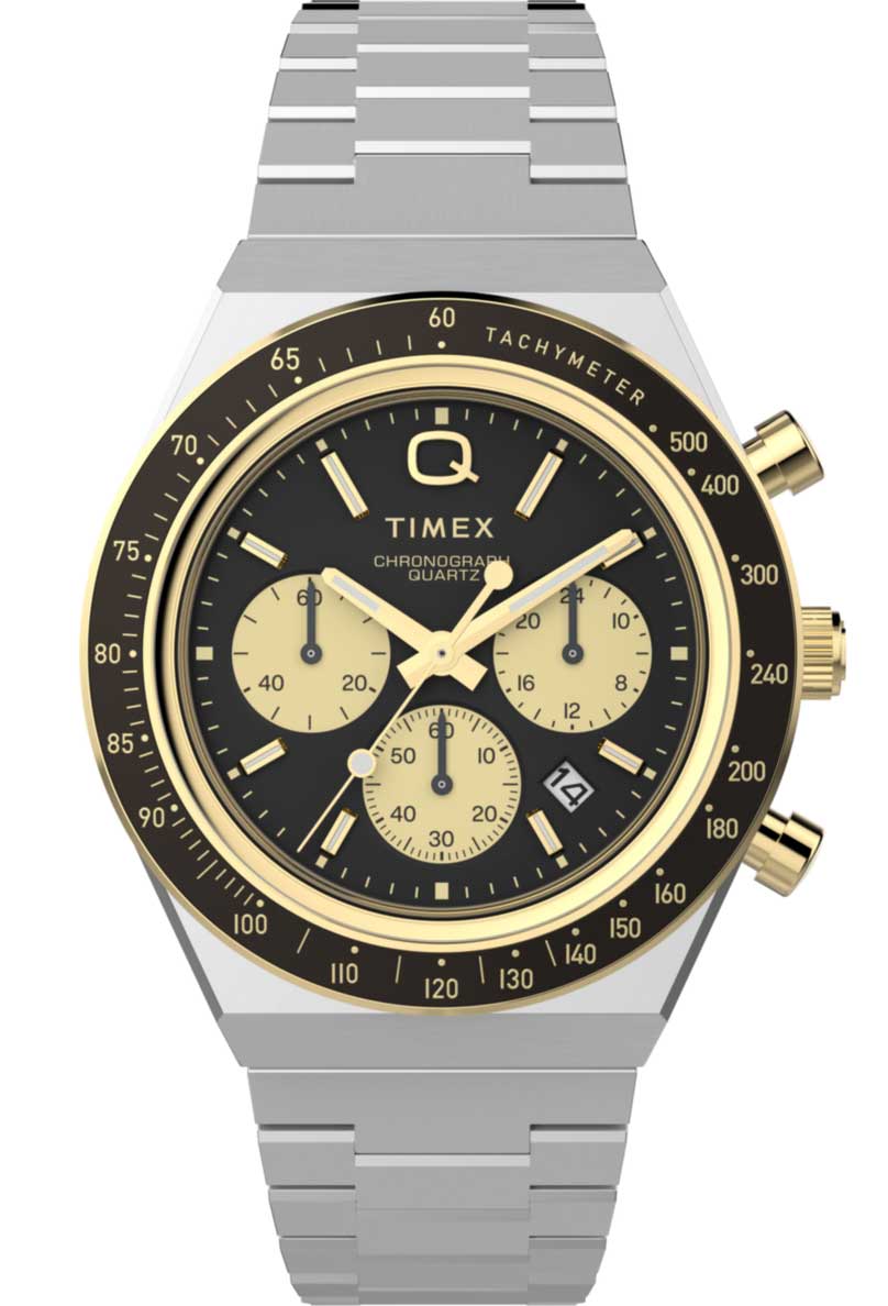 Timex Q Chronograph TW2W64200 - Quartz - Silver - Herrklocka - Rostfri stål - Akryl