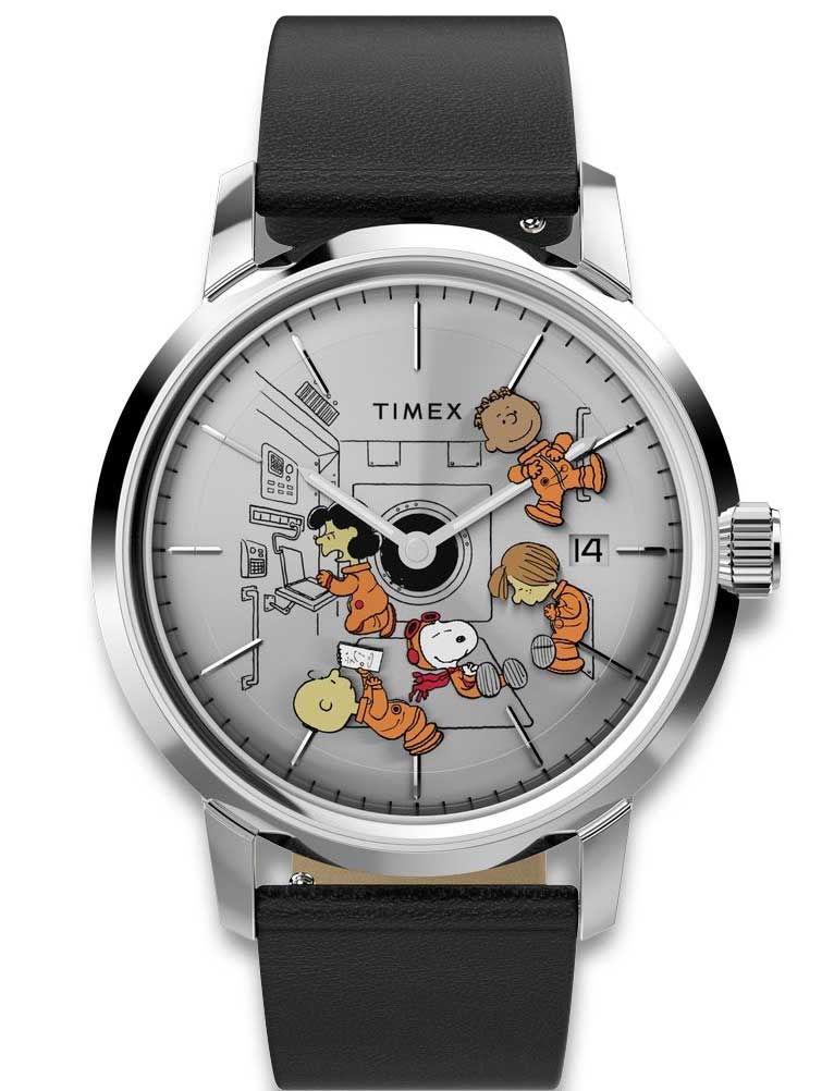 Timex Peanuts Marlin Automatic Space TW2W87200 - Automatisk - Silver - Herrklocka - Läder - Akryl