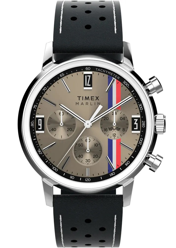 Timex Marlin Chronograph TW2W98900 - Quartz - Silver - Herrklocka - Läder - Akryl