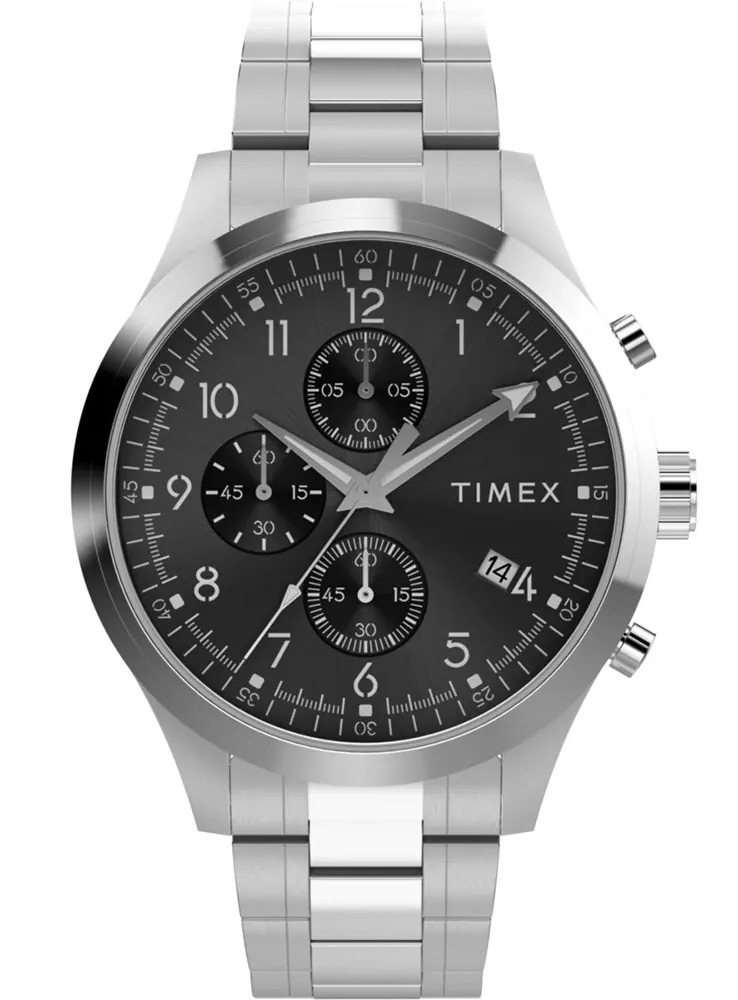Timex Trend TW2Y01400 - Quartz - Silver - Herrklocka - Rostfri stål - Härdat mineralglas