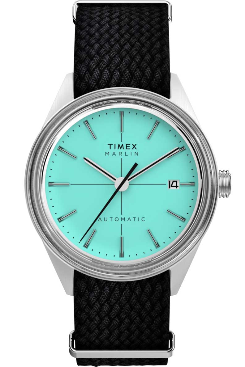 Timex Marlin Jet Aquamarine Dial TW2Y06400 - Automatisk - Silver - Herrklocka - Textil - Akryl