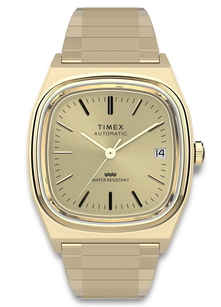 Timex E Line Reissue TW2Y07200 - Automatisk - Guld - Unisex - Stretch - Akryl