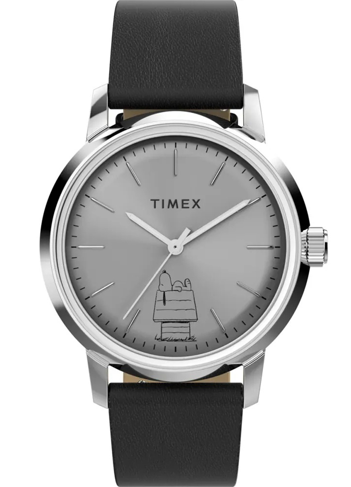 Timex X Peanuts - Marlin TW2Y10000 - Automatisk - Silver - Herrklocka - Läder - Akryl
