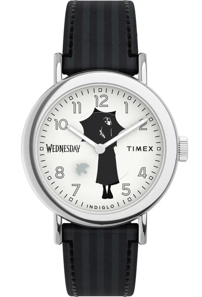 Timex Lab X Wednesday - Weekender TW2Y19400 - Quartz - Silver - Damklocka - Läder - Härdat mineralglas