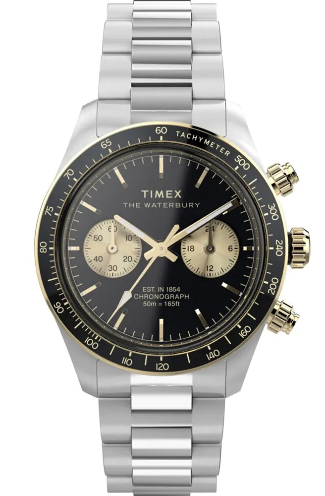 Timex Waterbury Heritage Chronograph TW2Y24000 - Quartz - Silver - Herrklocka - Rostfri stål - Härdat mineralglas