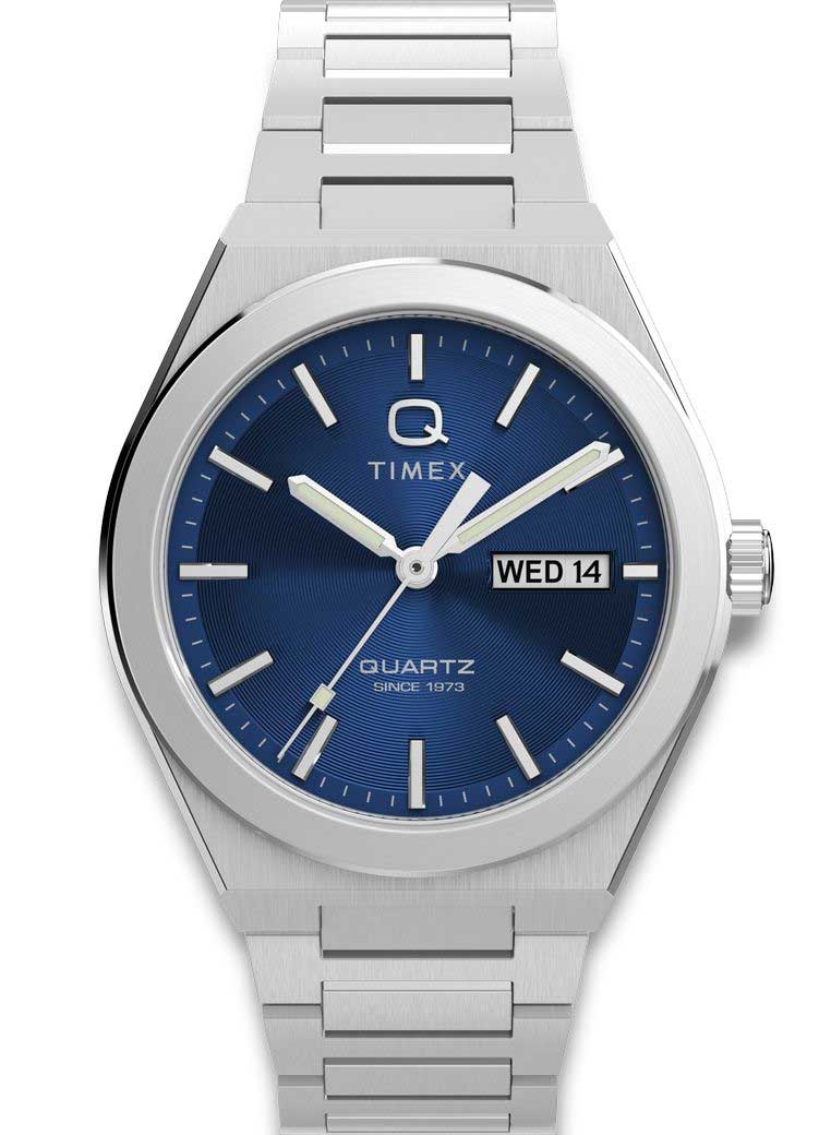 Timex Q Continental Day and Date TW2Y25100 - Quartz - Silver - Herrklocka - Rostfri stål - Härdat mineralglas