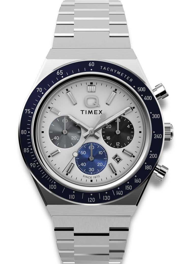 Timex Q Chronograph TW2Y36200 - Quartz - Silver - Herrklocka - Rostfri stål - Akryl
