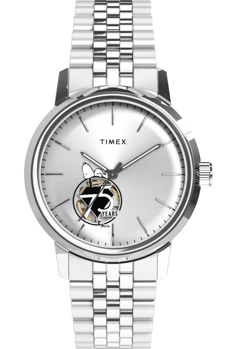 Timex Peanuts Marlin 75th Anniversary Automatic TW2Y45000 - Automatisk - Silver - Herrklocka - Rostfri stål - Akryl