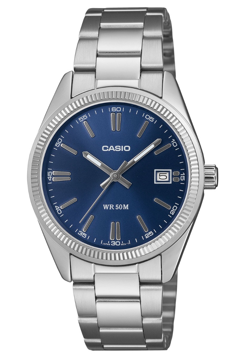 Casio Classic Unisex Steel Blue 35mm - Quartz - Silver - Unisex - Rostfri stål - Härdat mineralglas