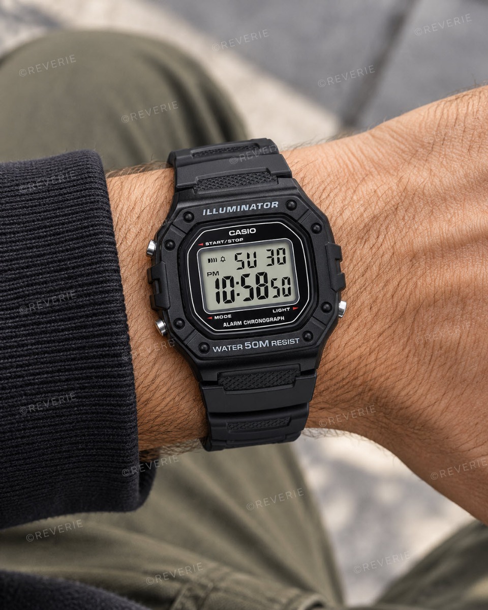 Svart Casio digital sportklocka för herr i 43mm - Digitalt - Svart - Herrklocka - Harts - Härdat mineralglas