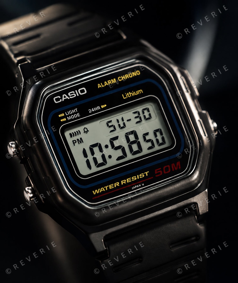 Liten och tålig Casio digital sportklocka 33mm - Digitalt - Svart - Unisex - Harts - Härdat mineralglas