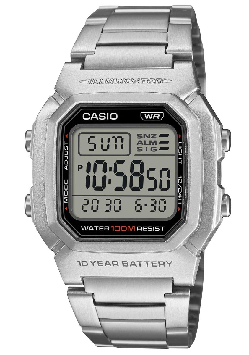 Casio Collection W-800HD-1AVEF - Digitalt - Silver - Herrklocka - Rostfri stål - Akryl