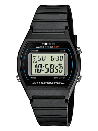 Casio | Ultralätt digital klocka för aktiva dagar | W-202-1AVEF - Digitalt - Svart - Unisex - Gummi - Härdat mineralglas