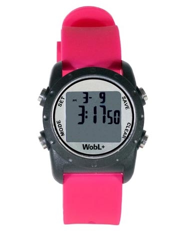 WobL+ Rosa - Digitalt - Svart - Barnklocka - Silikon -