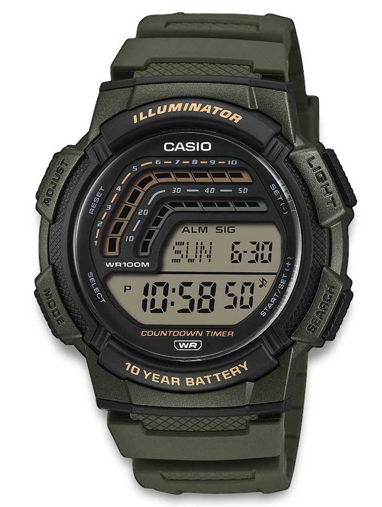 Casio Classic WS-1800-3AVEF - Digitalt - Grön - Herrklocka - Harts - Resin